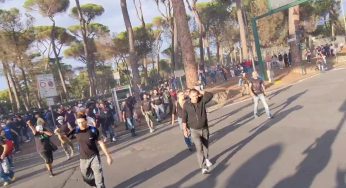 Roma, scontri tra no green pass e polizia dopo la manifestazione di Piazza del Popolo